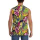 thumbnail image 4 of Fotbe Colrful Tropical Leaves Men's Camiseta sin Mangas Estampada para Hombres, Playera Casual para Gimnasio, Entrenamiento, Playa-Large, 4 of 7
