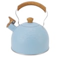 thumbnail image 1 of Hervidor de té con silbido, 2,5 L, azul cielo, sonido de silbato, mango ergonómico de acero inoxidable, hervidor de estufa para cocina, cafetería y Bar, 1 of 10