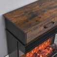 thumbnail image 2 of Sesslife Vintage Electric Fireplace and Side Table End Table, Vintage Brown, 2 of 8