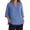 Blue, variant on Women Linen Shirts 3/4 Sleeve V Neck Tee Loose Casual Summer Linen Blouses Green S