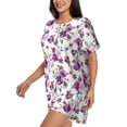 thumbnail image 2 of Xecao Violets Flowers print Swimsuit for women, Summer-ready, sporty style.Quick-dry fabric. Many sizes & colors., 2 of 9