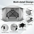 thumbnail image 3 of COBIZI 12x12 Pop-up Gazebo Starry Sky Screen Canopy Tent Screen House with 5 sidewalls and Mosquito Nettings for Camping, Hub Tent Instant Screened Canopy with Carrying Bag and Ground Stakes, Gray, 3 of 9