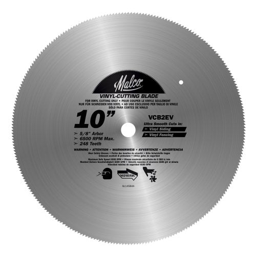 Malco VCB2 EV 10-Inch Vinyl Siding and Fencing Cutting Circular Saw Blade