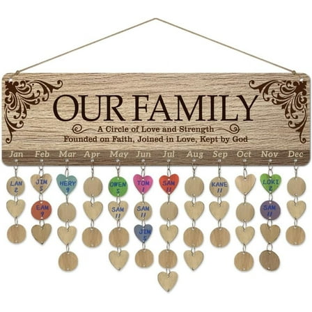 Wood Hanging Board with Hemp Rope for Birthday Party Decoration Rectangle with Word Floral 120x400x5mm