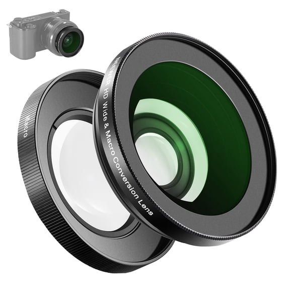 NEEWER 40.5mm HD Wide Angle Lens Compatible with Sony ZV-1F ZV-E10 A5000 A6000, 2 in 1 18mm Wide Angle & 10x Macro Additional Lens with Extension Tub