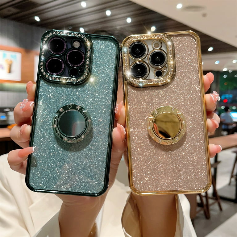 for iPhone 14 Pro Max Glitter Plating Case, Cute Luxury Bling