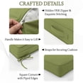 thumbnail image 6 of Pakunoda 4 Set of Waterproof Outdoor Deep Seat Cushion Replacement Slipcovers, 22" X 22" Patio Furniture Cushion Covers, Outdoor Cushion Covers with Zipper for Patio Furniture, Light Green, 6 of 7