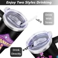 thumbnail image 5 of 40oz Colorful Botanical Mushroom Stainless Steel Flip Straw Tumbler Spill Proof Travel Cup Double Wall Vacuum Insulated Coffee Mug with Top Handle, 5 of 6