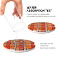 thumbnail image 5 of Round Ceramic Car Coasters 2 Pack Absorptive Clean Cork Bottom For Anti-Slip Use On Most Cars Orangered Houndstooth Checkered Hand-Drawn Sketch_3, 5 of 8