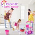 thumbnail image 4 of iYofe Kids Cleaning Toy Set 12PCS, Toddler Cleaning Toy Set with Broom and Dustpan Set, Housekeeping Pretend Play Toys with Mini Cart/Trash Bag/Bucket/Sticker, Pink, 4 of 6