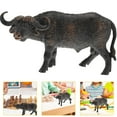 thumbnail image 3 of 1pc Realistic African Buffalo Model Solid Simulation Wildlife Figurine Toy Craft Home Decoration, 3 of 8