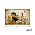 thumbnail image 4 of Joocar Rooster And Flowers Farmhouse Design Linen Table Mats Set Of 4 For Home Kitchen Table Decor 12x18 inch, 4 of 5