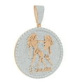 thumbnail image 3 of 48+ Grams XL 3'' Zodiac Sign Gemini Twins Horoscope Round Pendent Lucky Charm, 3 of 4