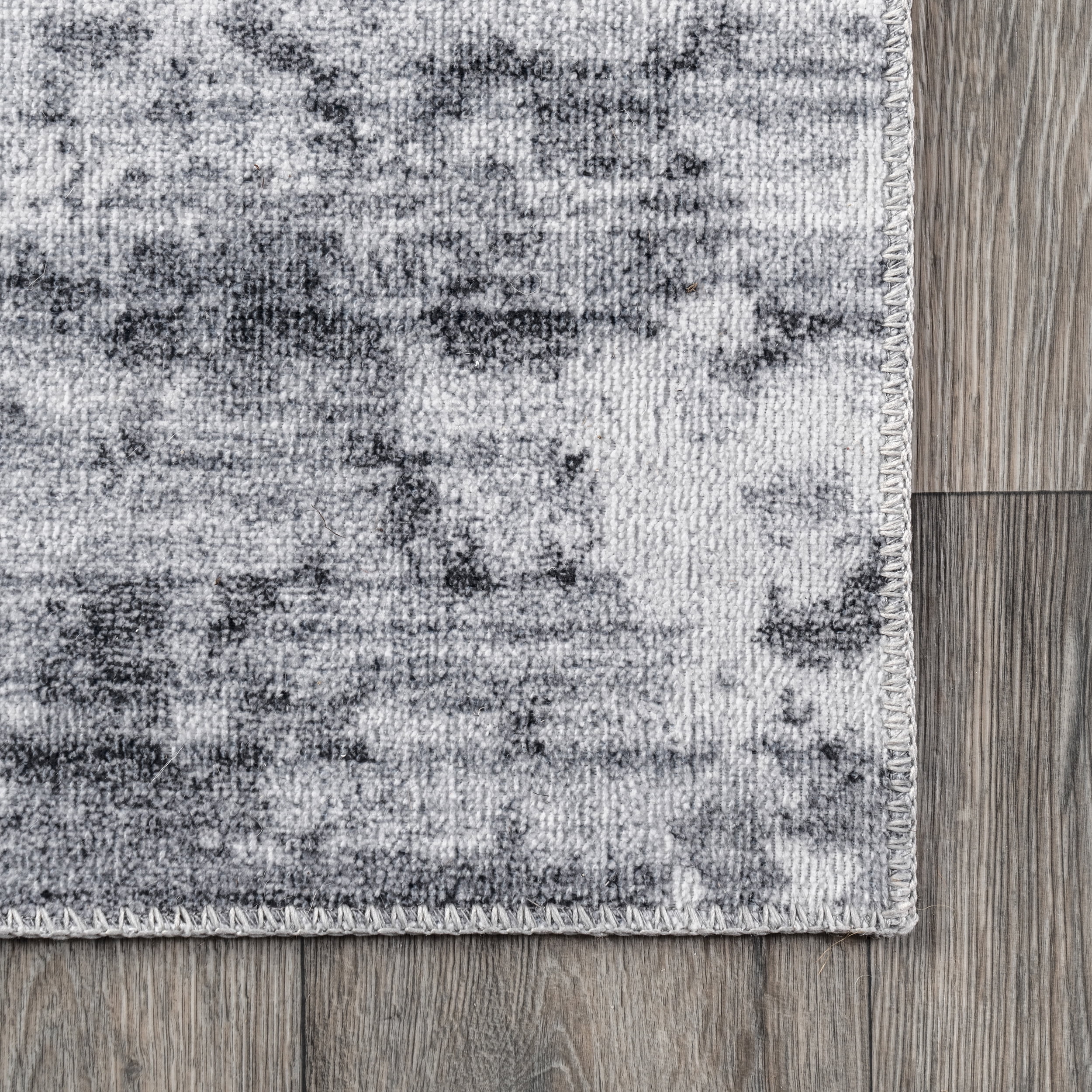 nuLOOM Alva Faded Abstract Machine Washable Area Rug, 5' x 8', Light Gray