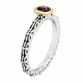 thumbnail image 3 of 925 Sterling Silver 14k Checker Cut Rhod. Red Garnet Band Ring Size 5.00 Stackable Gemstone Birthstone June Rhodolite, 3 of 7