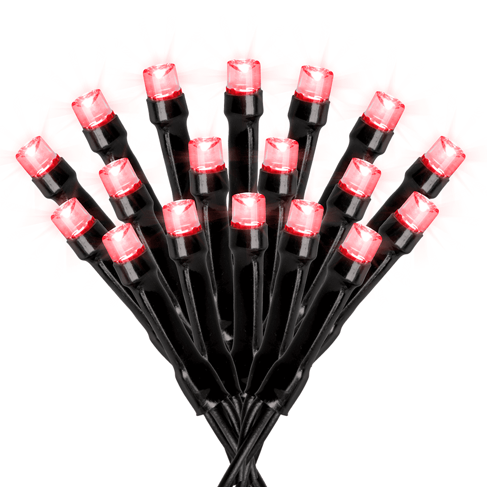 125 Solar Powered LED String Lights, 68 Feet - Red