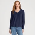 thumbnail image 6 of Lands' End Women's Tall Relaxed Supima Cotton Long Sleeve V-Neck T-Shirt, 6 of 8