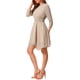 thumbnail image 4 of INSPIRE CHIC Women's Floral Dress Shirred Sleeve Smocked Dresses Beige S, 4 of 6