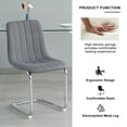 thumbnail image 3 of Sumdeal Modern Flannelette Simple Light Luxury Dining Chair with C-shape Metal Leg,Gray,Set of 6, 3 of 6