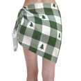thumbnail image 2 of Disketp Green Tree Lumberjack Plaid Women Swimsuit Cover Up Short Chiffon Summer Beach Sarong Bikini Wrap Skirt Bathing Suit, 2 of 7