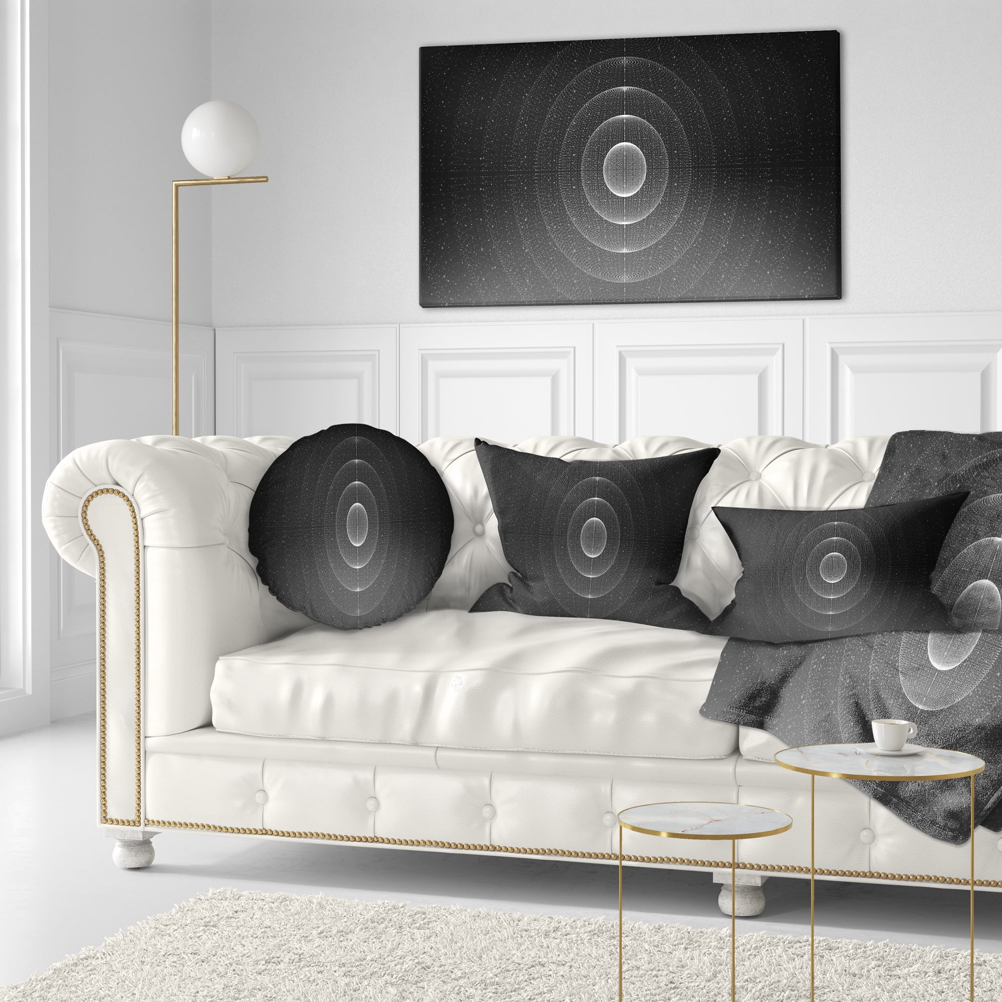 Designart Vector Interstellar Space Background - Abstract Throw Pillow - 12x20