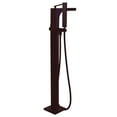 thumbnail image 2 of Westbrass 39" Floor Mount Ultra High Flow Tub Filler with Sleek Handheld Shower, Oil Rubbed Bronze, 2 of 14