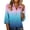 Sky Blue&151224E, variant on Garbnen 3/4 Length Sleeve Womens Tops Fashion Gradient Henley Shirts for Women Spring Summer Three Quarter Length Sleeve Blouse Women