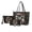 Black-Butterfly Floral, variant on Wolf Rose Printed Handbag and Wallet Set Womens Top Handle Shoulder Bag Cosmetic Bag Leather Wristlet Wallet for Travel Shopping, Purple