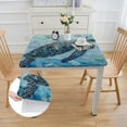 thumbnail image 2 of HAOXIT  Square Tablecloth , Ocean Coastal Marine Animal Seaweed Coral Washable Spill Proof Table Cloth Cover for Dining Kitchen Home Restaurant Party Decoration 36*36, 2 of 8