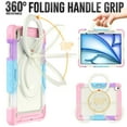 thumbnail image 3 of for iPad Air 13 inch Case (2026 M4/2025 M3/2024 M2), 360 Rotating Shockproof Cover with Stand, Handle, Shoulder Strap, Rainbow Pink, 3 of 7