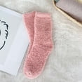 thumbnail image 2 of HJYCHN Fuzzy Socks for Women Cozy Velvet Mid Calf Warm Socks in Candy Colors for Comfortable Everyday Wear At Home Women's Socks Pink One Size, 2 of 3