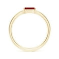 thumbnail image 2 of ANGARA Natural Emerald-Cut Ruby Off-Centered Solitaire Ring With Diamonds in 14K Yellow Gold for Women (Size-6x4mm) | July Birthstone, Anniversary, Jewelry Gift for Women | Natural Ruby Ring, 2 of 10