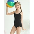 thumbnail image 4 of BULLPIANO 9-16 Years Girls One Piece Swimsuits Kids Solid Adjustable Strap Ribbed Bathing Suit Swimwear with Removeble Chest Pads, 4 of 9