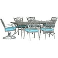 thumbnail image 1 of Hanover Traditions 7-Piece Dining Set in Blue with 4 Stationary Chairs, 2 Swivel Rockers and a 38"x72" Dining Table in a Gray Finish, 1 of 7