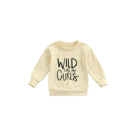 

Canrulo Toddler Baby Boy Girl Clothes Letter Print Long Sleeve Crewneck Sweatshirt Pullover Tops Fall Clothes Beige 3-4 Years
