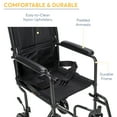 thumbnail image 3 of Drive Medical Lightweight Steel Transport Wheelchair, Fixed Full Arms, 19" Seat, 3 of 5