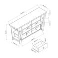 thumbnail image 3 of Tall Tv Cabinet With 2 Drawers & Shelf , Grey/black, 60 - 69 Inch Grey And Black Stand Shelves, Braiding, 3 of 4