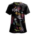thumbnail image 4 of COMVALUE Scrub Tops Women Short Sleeve Plus Size V Neck Fun Printed Scrubs Top Medical Nursing Uniforms with Pockets (Grey, 3XL), 4 of 7