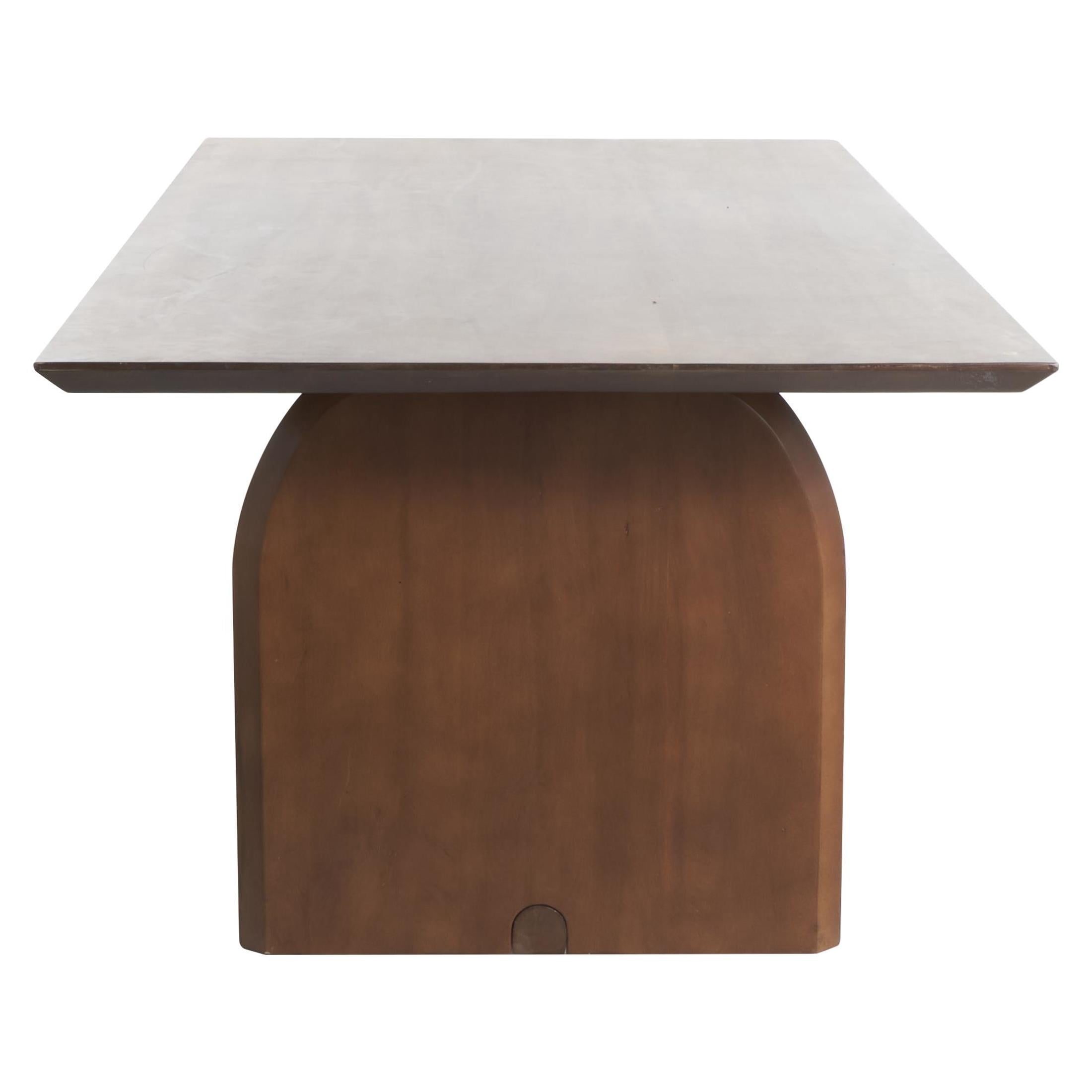 DecMode 84" x 30" Brown Mango Wood Mid Century Modern Dining Table with Arched Legs, 1-Piece