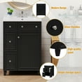 thumbnail image 5 of EUROCO Bathroom Vanity with Ceramic Sink, 24" Freestanding Bathroom Cabinet Vanity with 2 Drawers,Lager Storage,1 Door ,Solid Wood Frame Bathroom Vanities,Black, 5 of 8