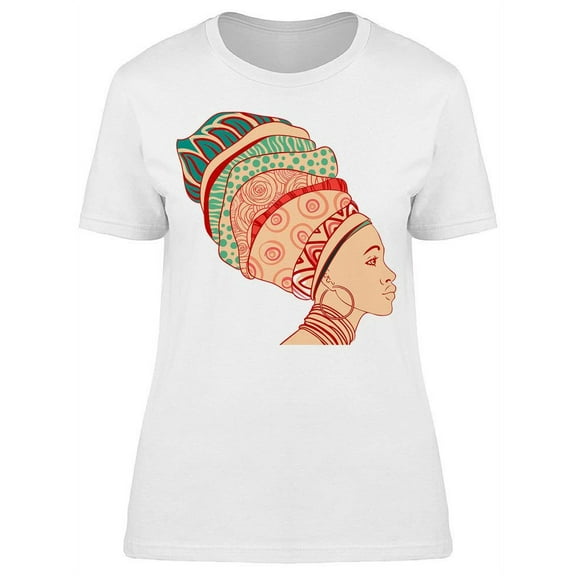 Cool Black Woman Headwrap Cute T-Shirt Women -Image by Shutterstock, Female Medium