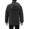 thumbnail image 3 of Men’s Heavyweight Insulated Microfiber Removable Hood Quilted Zip Puffer Jacket (Black, 3XL), 3 of 5
