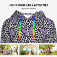 thumbnail image 4 of Lsque Purple Butterflies Pattern Casual Women's Hoodie,Hooded Sweatshirt with Kangaroo Pocket,Pullover Hoodie with Eye-catching Drawstrings-XX-Large, 4 of 7