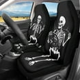 thumbnail image 2 of Jiueut Skull Print 2PCS Car Seat Covers, Breathable Auto Seat Cushion Scratch-Resistant Sedan Interior Covers Easy to Clean Bucket Seat Cover Fit for Vans Suv Truck, 2 of 7