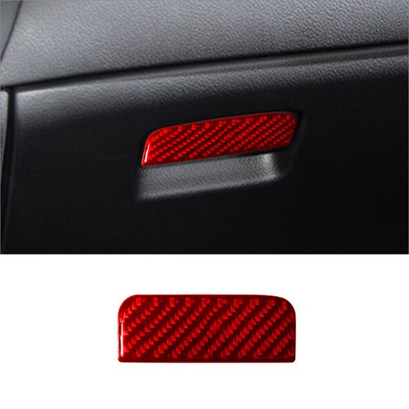Real Bright Soft Car Interior Carbon Fiber Sticker DecorationRed Carbon Fiber Interior Glove Box Handlle Cover For Mitsubishi OutlanderAuto Car Protection Interior Accessories