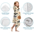 thumbnail image 7 of Vintage Halloween Icons Pattern Hooded Bath Towel，50"x30" for Ages 3 To 12 Kids, Quick Dry Lightweight Soft Microfiber Hood Beach Towel Cover Up for Kids, 7 of 7