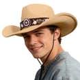 thumbnail image 5 of BRICH Cowboy Hats for Women Men Wide Brim Western Cowboy Hat Classic Roll up Resistant Felt Rancher Hats 01-Khaki One Size, 5 of 6