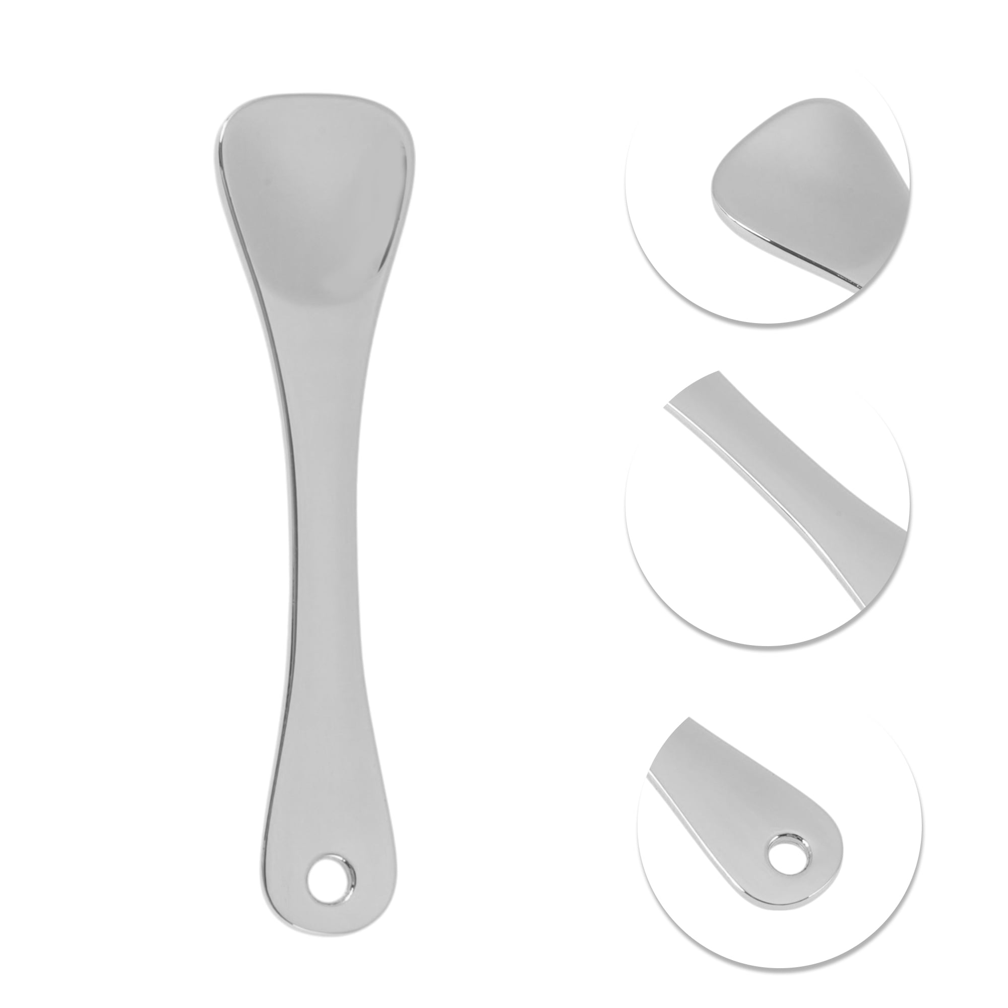Unique Bargains Sturdy Mini Makeup Cosmetic Spoon 2pcs Silver Tone