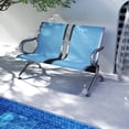 thumbnail image 2 of Kinfant 2-Seat Waiting Room Chair - Office Guest Reception Chairs with Ergonomic Backrests, Airport Waiting Bench with Armrests, Metal Waiting Furniture for Hospital, Bank, Salon, Blue, 2 of 8