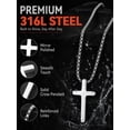 thumbnail image 6 of FaithHeart Silver Cross Necklace for Men Waterproof Stainless Steel Box Chain Small Cross Pendant Necklaces Christian Religious Jewelry Gifts for Husband Anniversary 20", 6 of 7